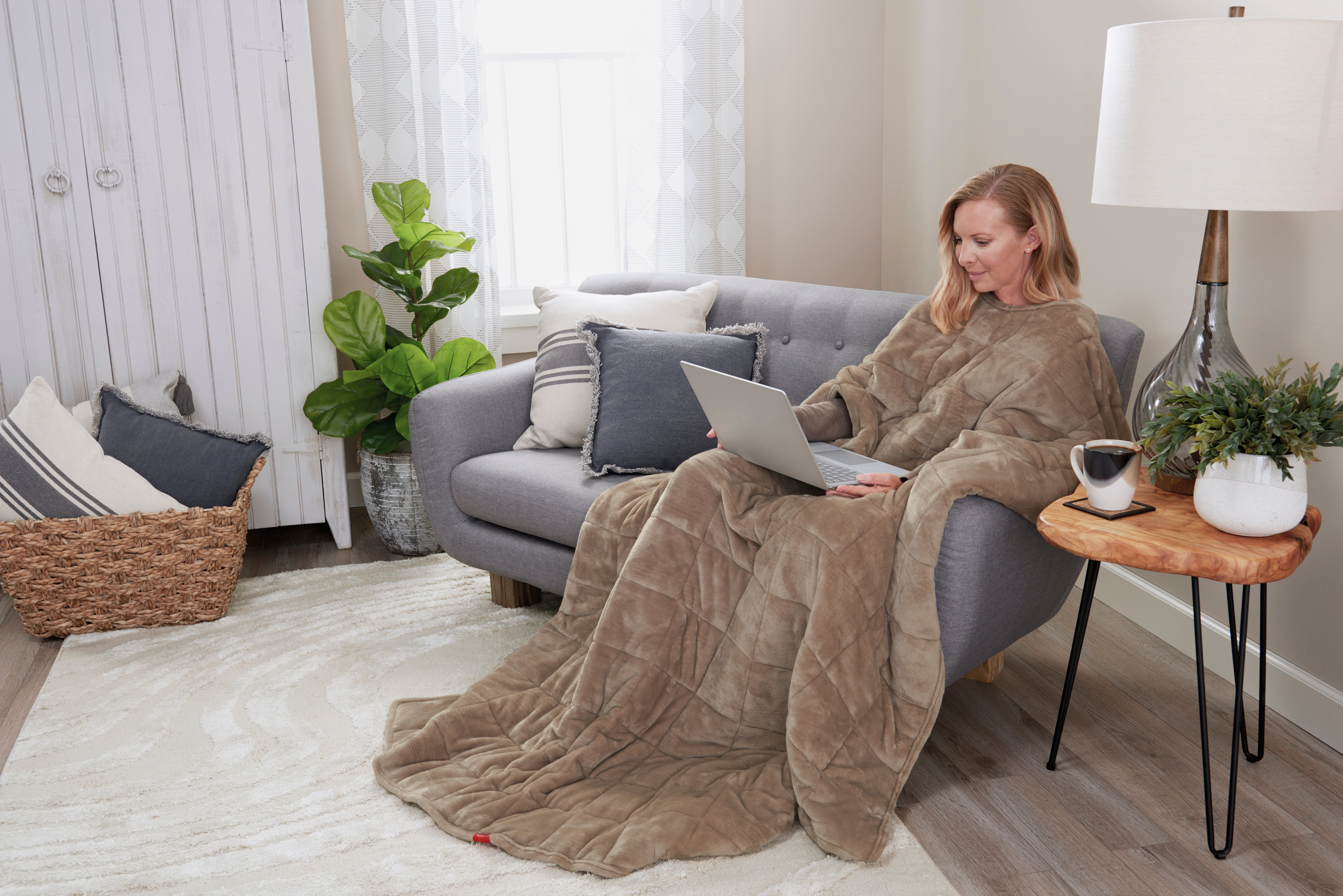 Sunbeam® Weighted Blanket | 15 Pounds, Reversible Plush Velvet